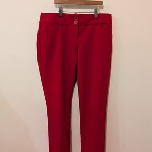 The Limited Slim Straight Leg Low Rise Red Dress Pants Size 4